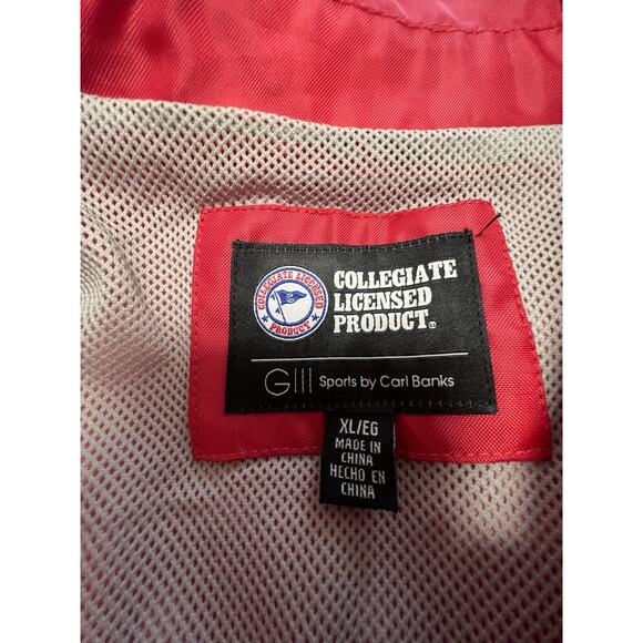 Ohio State Buckeyes Jacket XL Red OSU Zip Carl Banks Windbreaker Vintage Style - Picture 3 of 11